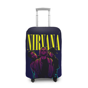 Чехол для чемодана 3D с принтом Nirvana Neon в Петрозаводске, 86% полиэфир, 14% спандекс | двустороннее нанесение принта, прорези для ручек и колес | alternative | kurt cobain | metall | music | nirvana | rock | альтернатива | курт кобейн | курт кобэйн | металл | музыка | нирвана | нирванна | рок