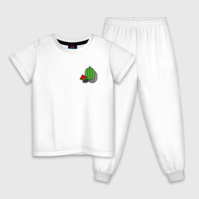 Детская пижама хлопок с принтом Арбузно в Петрозаводске, 100% хлопок |  брюки и футболка прямого кроя, без карманов, на брюках мягкая резинка на поясе и по низу штанин
 | арбуз | детям | лето | минимализм | ультра