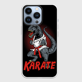 Чехол для iPhone 13 Pro с принтом KARATE T REX в Петрозаводске,  |  | animal | dinosaur | fight | fighter | hunter | karate | red | sport | strong | t rex | боец | бои | динозавр | карате | сила | спорт | тиранозавр | хищник