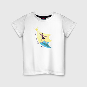 Детская футболка хлопок с принтом Фигуристка в Петрозаводске, 100% хлопок | круглый вырез горловины, полуприлегающий силуэт, длина до линии бедер | коньки | спорт | фигуристка | фигурное катание | хобби