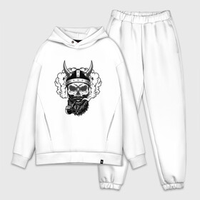 Мужской костюм хлопок OVERSIZE с принтом viking skull в Петрозаводске,  |  | викинг | воин | череп | шлем