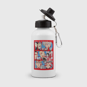 Бутылка спортивная с принтом токийские мстители в Петрозаводске, металл | емкость — 500 мл, в комплекте две пластиковые крышки и карабин для крепления | anime | tokyo revengers | аниме | манга | токийские мстители