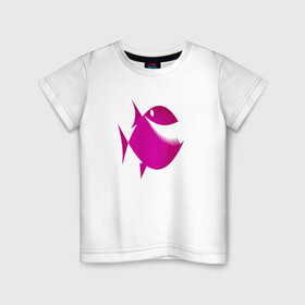 Детская футболка хлопок с принтом Пиранья в Петрозаводске, 100% хлопок | круглый вырез горловины, полуприлегающий силуэт, длина до линии бедер | piranha | пиранья | подводный мир | рыба | хищная рыба