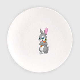 Тарелка с принтом Зайка в Петрозаводске, фарфор | диаметр - 210 мм
диаметр для нанесения принта - 120 мм | животное | зайчик | заяц | зверь | кролик | морковка | пушистый | серый зайка | уши | хвост