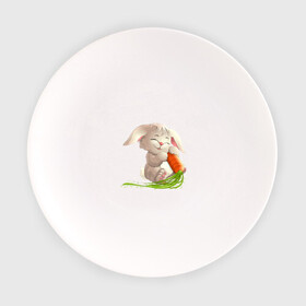 Тарелка с принтом Солнышко с морковкой в Петрозаводске, фарфор | диаметр - 210 мм
диаметр для нанесения принта - 120 мм | Тематика изображения на принте: животное | зайчик | заяц | зверь | кролик | морковка | пушистый | серый зайка | уши | хвост