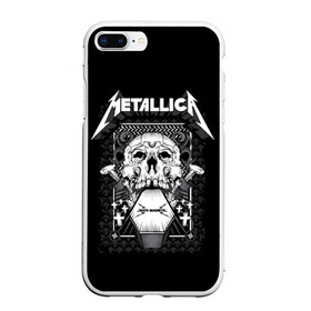 Чехол для iPhone 7Plus/8 Plus матовый с принтом Death magnetic в Петрозаводске, Силикон | Область печати: задняя сторона чехла, без боковых панелей | Тематика изображения на принте: alternative | metalica | metall | metallica | music | rock | альтернатива | джеймс хэтфилд | металика | металл | металлика | музыка | рок