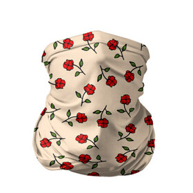 Бандана-труба 3D с принтом Прованс из роз в Петрозаводске, 100% полиэстер, ткань с особыми свойствами — Activecool | плотность 150‒180 г/м2; хорошо тянется, но сохраняет форму | Тематика изображения на принте: flowers | girls | red roses | roses | vintage | букет | бутоны | винтаж | девушкам | женщинам | красные розы | красные цветы | листья | нарисованные цветы | подарок | природа | прованс | розы | узор | цветочный принт