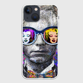 Чехол для iPhone 13 mini с принтом Andy Warhol (Энди Уорхол) в Петрозаводске,  |  | andy warhol | warhol | бабочка | берюзовая | бирюзовая мэрилин | галстук бабочка | картина | мерелин | мерлин | мэрелин | мэрилин | очки | портрет | уорхол | энди уорхол | эндрю уорхол
