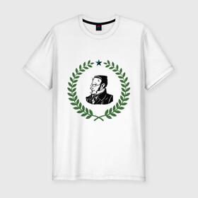Мужская футболка хлопок Slim с принтом Макс Штирнер в Петрозаводске, 92% хлопок, 8% лайкра | приталенный силуэт, круглый вырез ворота, длина до линии бедра, короткий рукав | anarchy | spook | stirner | анархизм | исторические личности | философы | штирнер