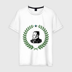 Мужская футболка хлопок с принтом Макс Штирнер в Петрозаводске, 100% хлопок | прямой крой, круглый вырез горловины, длина до линии бедер, слегка спущенное плечо. | anarchy | spook | stirner | анархизм | исторические личности | философы | штирнер