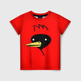 Детская футболка 3D с принтом Омская Птица в Петрозаводске, 100% гипоаллергенный полиэфир | прямой крой, круглый вырез горловины, длина до линии бедер, чуть спущенное плечо, ткань немного тянется | winged doom | вингедум | мемы | омск | птица