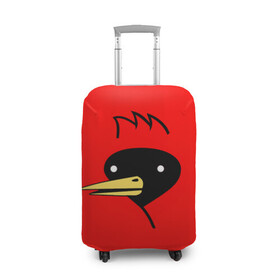 Чехол для чемодана 3D с принтом Омская Птица в Петрозаводске, 86% полиэфир, 14% спандекс | двустороннее нанесение принта, прорези для ручек и колес | winged doom | вингедум | мемы | омск | птица