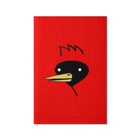 Обложка для паспорта матовая кожа с принтом Омская Птица в Петрозаводске, натуральная матовая кожа | размер 19,3 х 13,7 см; прозрачные пластиковые крепления | winged doom | вингедум | мемы | омск | птица