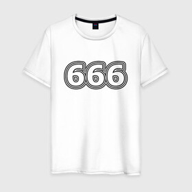 Мужская футболка хлопок с принтом 666 в Петрозаводске, 100% хлопок | прямой крой, круглый вырез горловины, длина до линии бедер, слегка спущенное плечо. | 666 | апокалипсис | дъявол | число | шесть