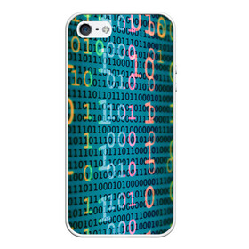 Чехол для iPhone 5/5S матовый с принтом Бинарный код в Петрозаводске, Силикон | Область печати: задняя сторона чехла, без боковых панелей | binary | code | бинарный | еденица | код | ноль | последовательность | программа