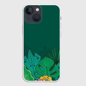Чехол для iPhone 13 mini с принтом Мои джунгли в Петрозаводске,  |  | background | арт | джунгли | иллюстрация | папоротник