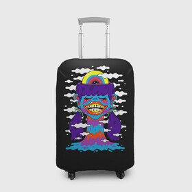 Чехол для чемодана 3D с принтом Арт /  Pop Art в Петрозаводске, 86% полиэфир, 14% спандекс | двустороннее нанесение принта, прорези для ручек и колес | art | pop art | арт | водопад | глаз | губы | девушка | облака | психоделика