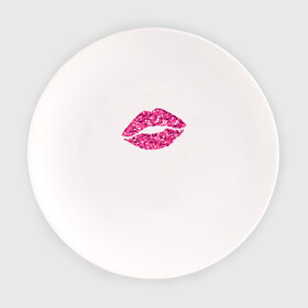 Тарелка с принтом Сахарный поцелуй губ в Петрозаводске, фарфор | диаметр - 210 мм
диаметр для нанесения принта - 120 мм | Тематика изображения на принте: блестки | блестящий | губки | губы | краски | отпечаток | поцелуй | розовый
