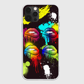 Чехол для iPhone 12 Pro Max с принтом Красочные кубы в Петрозаводске, Силикон |  | губки | губы | зубы | краски | поцелуй | радуга | разводы | сочный | цвет | цвета