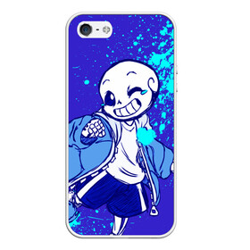 Чехол для iPhone 5/5S матовый с принтом UNDERTALE SANS BLUE в Петрозаводске, Силикон | Область печати: задняя сторона чехла, без боковых панелей | sans | undertale | андертале | андертейл | гтвукефду | игра | подземная история | подземная сказка | санс | ундертале