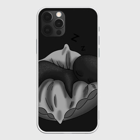 Чехол для iPhone 12 Pro Max с принтом Сплюха в Петрозаводске, Силикон |  | black | dark | dream | gothic | gray | monochrome | mork2028 | night | shadow | sleep | white | готический | монохромный | морк2028 | ночь | серый | сон | спящий | тень | тьма | чёрно белый