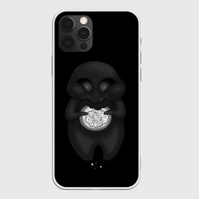 Чехол для iPhone 12 Pro Max с принтом Ом ном ном в Петрозаводске, Силикон |  | black | cute | dark | gothic | gourmand | gray | monochrome | mork2028 | shadow | булочка | готический | еда | милый | монохромный | морк2028 | обжора | пухляш | тёмный | тень | тьма | чёрно белый