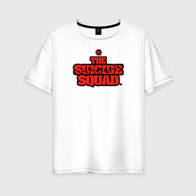 Женская футболка хлопок Oversize с принтом The Suicide Squad лого в Петрозаводске, 100% хлопок | свободный крой, круглый ворот, спущенный рукав, длина до линии бедер
 | suicide squad | the suicide squad | vdzabma