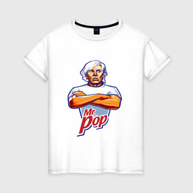 Женская футболка хлопок с принтом Энди Уорхол Mr.pop в Петрозаводске, 100% хлопок | прямой крой, круглый вырез горловины, длина до линии бедер, слегка спущенное плечо | andy warhol | искусство | художник | энди уорхол