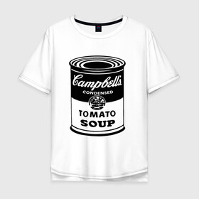 Мужская футболка хлопок Oversize с принтом Энди Уорхол суп Кэмпбелл в Петрозаводске, 100% хлопок | свободный крой, круглый ворот, “спинка” длиннее передней части | andy warhol | искусство | суп кэмпбелл | энди уорхол