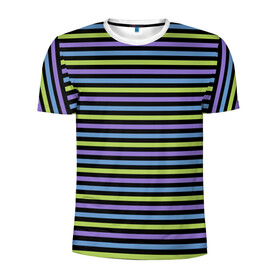Мужская футболка 3D спортивная с принтом Веселая полосочка в Петрозаводске, 100% полиэстер с улучшенными характеристиками | приталенный силуэт, круглая горловина, широкие плечи, сужается к линии бедра | Тематика изображения на принте: зелёный | полоска | простая | просто полоска | сиреневый