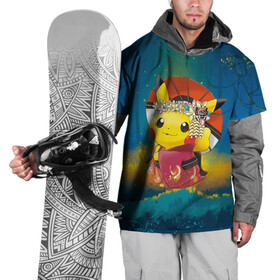Накидка на куртку 3D с принтом Пикачу гейша в Петрозаводске, 100% полиэстер |  | anime | picachu | pikachu | аниме | милый | пика | пикачу | покебол | покемон