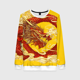 Женский свитшот 3D с принтом Китайский Дракон, China Dragon в Петрозаводске, 100% полиэстер с мягким внутренним слоем | круглый вырез горловины, мягкая резинка на манжетах и поясе, свободная посадка по фигуре | chinese dragon | dhina dragon | dragon | азиатский дракон | восточный дракон | дракон | китайские драконы | китайский дракон | красный дракон | традиционный китайский дракон | японский дракон