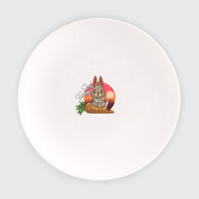 Тарелка с принтом Sweet Bunny в Петрозаводске, фарфор | диаметр - 210 мм
диаметр для нанесения принта - 120 мм | закат | иллюстрация | крольченок | морковь | сладкий кролик