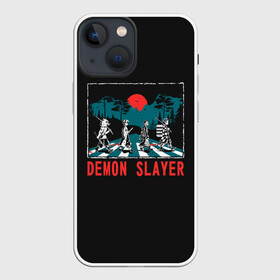 Чехол для iPhone 13 mini с принтом Demon slayer в Петрозаводске,  |  | anime | beatles | kimetsu no yaiba | аниме | анимэ | битлз | клинок рассекающий демонов