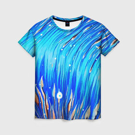 Женская футболка 3D с принтом Морские водоросли! в Петрозаводске, 100% полиэфир ( синтетическое хлопкоподобное полотно) | прямой крой, круглый вырез горловины, длина до линии бедер | гавайи. | море | океан | отдых | пляж | спокойствие | штиль