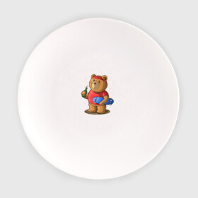 Тарелка с принтом Газировка и медведь в Петрозаводске, фарфор | диаметр - 210 мм
диаметр для нанесения принта - 120 мм | bear | газировка | иллюстрация | мишка | скейтборд