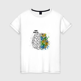 Женская футболка хлопок с принтом Синк Эбаут Ит в Петрозаводске, 100% хлопок | прямой крой, круглый вырез горловины, длина до линии бедер, слегка спущенное плечо | алгебра | арт | геометрия | краски | математика | мем | мозги | прикол. | учителю