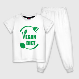 Детская пижама хлопок с принтом Vegan Diet в Петрозаводске, 100% хлопок |  брюки и футболка прямого кроя, без карманов, на брюках мягкая резинка на поясе и по низу штанин
 | green | greenpaece | nature | sport | vegan | yoga | веган | вегетарианец | гринпис | диета | еда | животные | жизнь | здоровье | зеленый | йога | мир | овощи | пища | планета | природа | растение | спорт | тело | фрукты