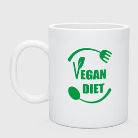 Кружка керамическая с принтом Vegan Diet в Петрозаводске, керамика | объем — 330 мл, диаметр — 80 мм. Принт наносится на бока кружки, можно сделать два разных изображения | green | greenpaece | nature | sport | vegan | yoga | веган | вегетарианец | гринпис | диета | еда | животные | жизнь | здоровье | зеленый | йога | мир | овощи | пища | планета | природа | растение | спорт | тело | фрукты