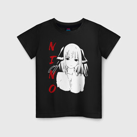 Детская футболка хлопок с принтом NINO SF в Петрозаводске, 100% хлопок | круглый вырез горловины, полуприлегающий силуэт, длина до линии бедер | бело красный | глаза | лицо | нино | смотрит