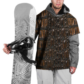 Накидка на куртку 3D с принтом Рептилоид в Петрозаводске, 100% полиэстер |  | берегите природу | кожа | корокодил