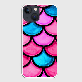 Чехол для iPhone 13 mini с принтом Морская Чешуя в Петрозаводске,  |  | краски | мозаика. | море | неон | отдых | пляж | чешуя