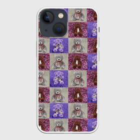 Чехол для iPhone 13 mini с принтом Медведи на ковре в Петрозаводске,  |  | игрушки | ковёр | медведи | медвежата | мех | плюш
