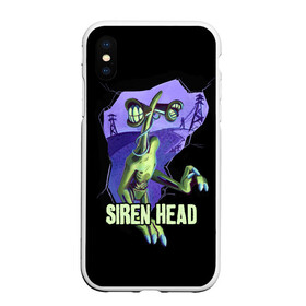 Чехол для iPhone XS Max матовый с принтом СИРЕНОГОЛОВЫЙ  SIREN HEAD в Петрозаводске, Силикон | Область печати: задняя сторона чехла, без боковых панелей | siren head | игра | монстр | сиреноголовый | существо | хоррор