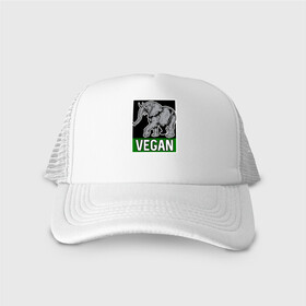 Кепка тракер с сеткой с принтом Vegan Elephant в Петрозаводске, трикотажное полотно; задняя часть — сетка | длинный козырек, универсальный размер, пластиковая застежка | elephant | green | greenpaece | nature | sport | vegan | yoga | веган | вегетарианец | гринпис | еда | животные | жизнь | здоровье | зеленый | йога | мир | овощи | пища | планета | природа | растение | слон | спорт | тело | фрукты