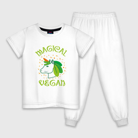 Детская пижама хлопок с принтом Magical Vegan в Петрозаводске, 100% хлопок |  брюки и футболка прямого кроя, без карманов, на брюках мягкая резинка на поясе и по низу штанин
 | green | greenpaece | nature | sport | vegan | yoga | веган | вегетарианец | гринпис | еда | единорог | животные | жизнь | здоровье | зеленый | йога | мир | овощи | пища | планета | природа | растение | спорт | тело | фрукты