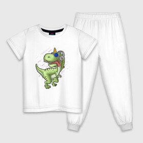 Детская пижама хлопок с принтом Дино Джипперс в Петрозаводске, 100% хлопок |  брюки и футболка прямого кроя, без карманов, на брюках мягкая резинка на поясе и по низу штанин
 | арт | джипперс | дино | иллюстрация | музыкальный дино