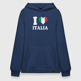 Худи SuperOversize хлопок с принтом I Love Italia в Петрозаводске, 70% хлопок, 30% полиэстер, мягкий начес внутри | карман-кенгуру, эластичная резинка на манжетах и по нижней кромке, двухслойный капюшон
 | football | forza | italia | italy | love | milan | rome | sport | гол | евро | европа | италия | итальянец | кубок | манчини | милан | рим | спорт | тренер | турист | фанат | футбол | футболист | чемпион