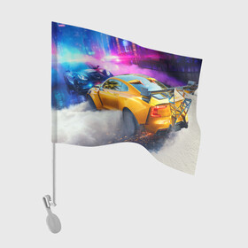 Флаг для автомобиля с принтом Жажда скорости в Петрозаводске, 100% полиэстер | Размер: 30*21 см | electronic arts | gamer | games | иллюстрация | машина | скорость