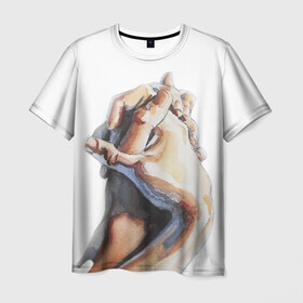 Мужская футболка 3D с принтом Объятия в Петрозаводске, 100% полиэфир | прямой крой, круглый вырез горловины, длина до линии бедер | любовь | объятия | романтика | руки | танец